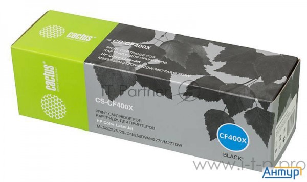 Тонер Картридж Cactus Cs Cf400x черный для Hp Clj M252/252n/252dn/252dw/m277n/m277dw  2800стр.