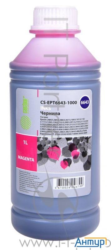 Чернила Cactus Cs Ept6643 1000 пурпурный 1000мл для Epson L100/l110/l120/l132/l200/l210/l222/l300/l3