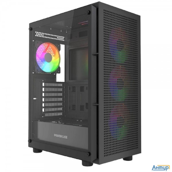 Powercase Mistral Ea17, Tempered Glass, 4x 120mm Argb Pwm Fan, чёрный, Atx  (cmaea17-a4)