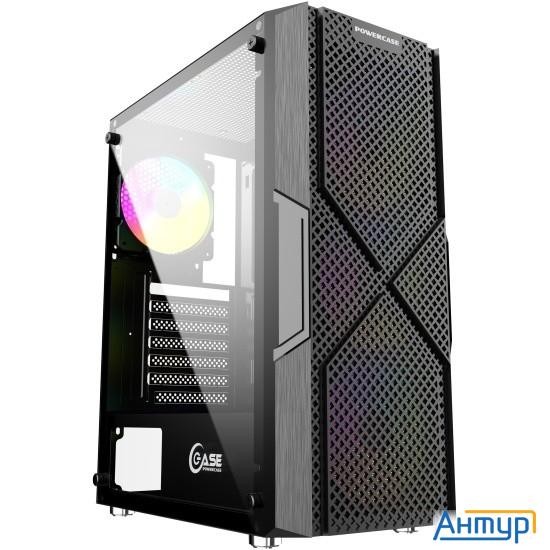 Powercase Mistral T4b, Tempered Glass, 4x 120mm 5-color Fan, ЧЁРНЫЙ, Atx (cmitb-l4)