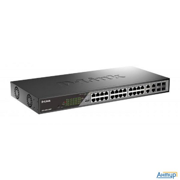 D-link Dss-200g-28mp/a1a Настраиваемый L2 коммутатор с 24 портами 10/100/1000base-t и 4 комбо-портам