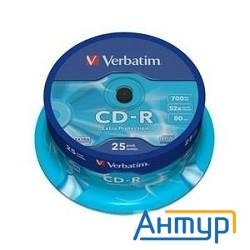 Verbatim Диск Cd-r  25 шт. 52-x 700mb, Cake Box (43432)
