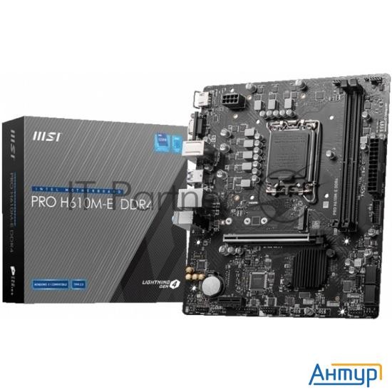 Msi Pro H610m-e Ddr4 {h610, Lga1700, 2 Ddr4, 1 Pci-ex16, 1 Pci-ex1, 1 M.2, 4 Sata3.0, 4 Usb3.2gen1,