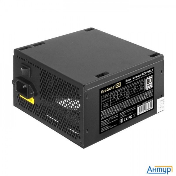 Exegate Ex292152rus Блок питания 800w Exegate 80 Plus® 800pph-lt (atx, Apfc, КПД 82% (80 Plus), 12cm