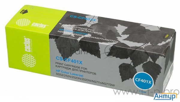 Тонер Картридж Cactus Cs Cf401x голубой для Hp Clj M252/252n/252dn/252dw/m277n/m277dw  2300стр.