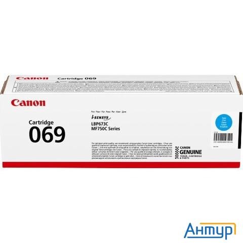 Canon Cartridge 069c 5093c002  тонер-картридж для Mf752cdw/mf754cdw/lbp673cdw 1900 стр. голубой