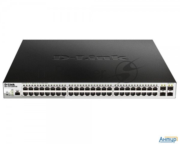 Управляемый коммутатор 2 уровня D-link Dgs-1210-52mpp/me/b3a Proj с 48 портами 10/100/1000base-t и 4