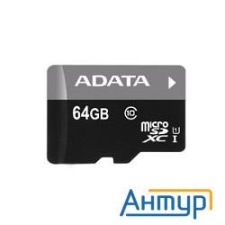 Micro Securedigital 64gb  A-data Uhs-i Class 10 (ausdx64guicl10-ra1) + адаптер Sd