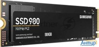Ssd накопитель M.2 (pci-e Nvme) 500 Gb Samsung 980 (r3100/w2600mb/s) (mz-v8v500bw)