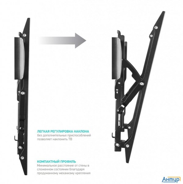 Onkron Tm4 чёрный {17"-37" Максимальная нагрузка: 18,2 кг Vesa: 75x75, 100x100, 100x200, 200x100, 20