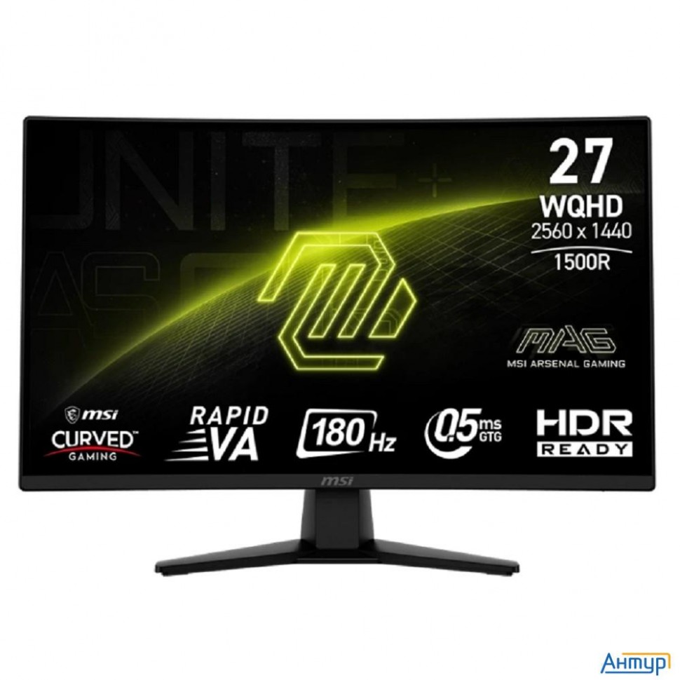 Msi Mag 27" 274cqf Black {va Curved 2560x1440 180hz 0.5ms 300cd 2xhdmi Displayport Tilt Vesa} [9s6-3