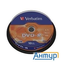 43523 Диски Dvd-r Verbatim 4.7gb 16х, 10 шт, Cake Box