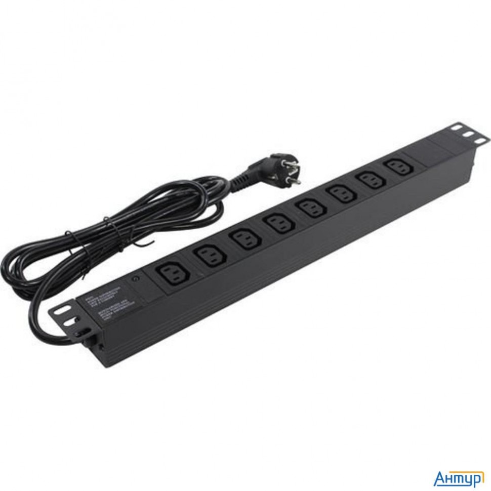 Exegate Ex280855rus Блок розеток Exegate Serverpro Pdu-19h809 Al-8c13-eu2.5, 19",1u,алюм, 8 Iec 320