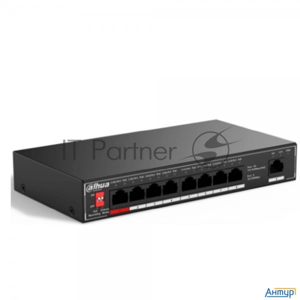 Dahua Dh-sf1009p 9-портовый неуправляемый коммутатор с РоЕ, 8xrj45 100mb Poe, 1xrj45 100mb Uplink, с