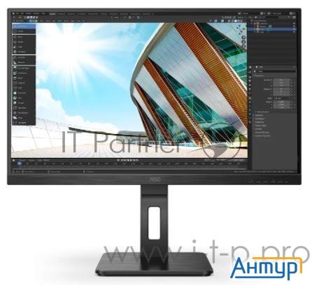 МОНИТОР 27" Aoc 27p2q Black с поворотом экрана  Ips, 1920x1080, 75hz, 4 Ms, 178 /178 , 250 Cd/m, 50m