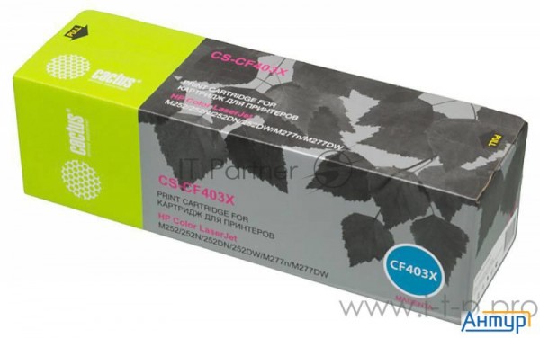 Тонер Картридж Cactus Cs Cf403x пурпурный для Hp Clj M252/252n/252dn/252dw/m277n/m277dw  2300стр.
