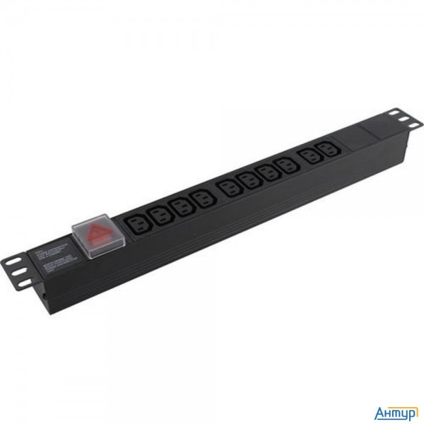 Exegate Ex280859rus Блок розеток Exegate Serverpro Pdu-19h001 Al-10С13-c14-sw, 1u, Алюм., 10 Iec 320