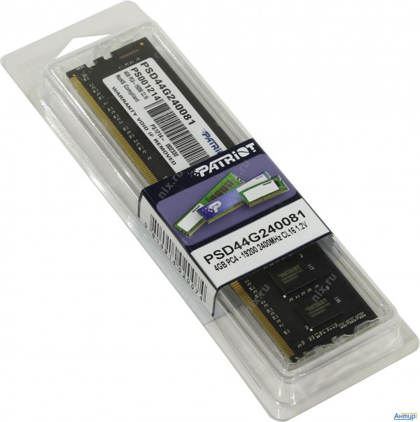 Patriot Ddr4 Dimm 4gb Psd44g240081 (pc4-19200, 2400mhz)