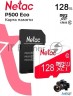 Карта памяти Netac P500 Eco 128gb Microsdxc U1/c10 Up To 80mb/s, Retail Pack With Sd Adapter