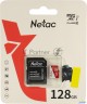 Карта памяти Netac P500 Eco 128gb Microsdxc U1/c10 Up To 80mb/s, Retail Pack With Sd Adapter
