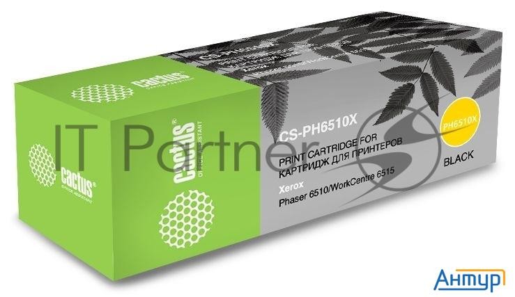 Тонер-картридж Cactus Cs-ph6510bk (106r03484) черный (2500 стр.) для Xerox Phaser 6510dn/wc 6515dn