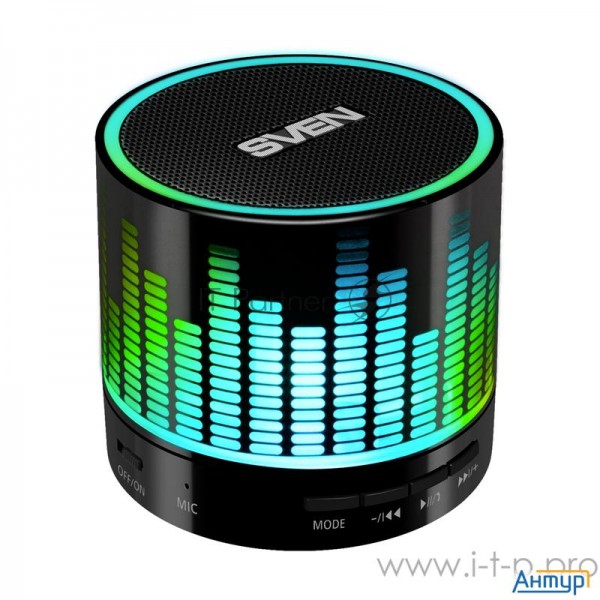 Sven Ps -47, черный (3 Вт, Bluetooth, Usb, Microsd, Fm-тюнер, 300мА*ч)