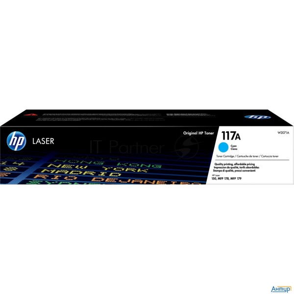 Hp W2071a Картридж 117a лазерный, голубой  (700стр.)