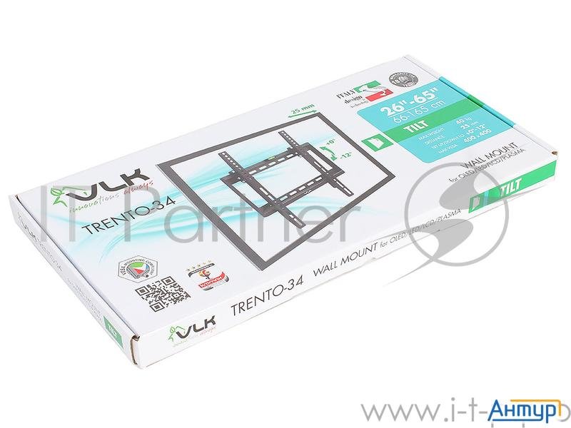 Кронштейн Vlk Trento 34 черный 26" 65" фиксированный от стены 25мм Vesa 400х400мм до 40кг Кронштейн Vlk Trento 34 черный 26" 65" фиксированный от стены 25мм Vesa 400х400мм до 40кг