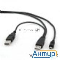 Кабель Gembird/cablexpert Ccp-usb22-am5p-3 Usb 2.0 Pro Кабель , 2xam/minibm 5p, 0.9м, экран, черный