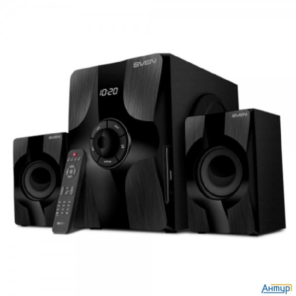 Колонки Sven Ms-315 2.1 чёрные (2x13w +  20w, Bluetooth, ПДУ, Usb Flash, Led-дисплей, Fm-радио)