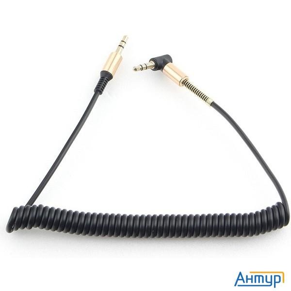 Кабель аудио (угловой) спиральный Cablexpert Ccab-02-35mmlc-1.8mb. 3.5 джек (m)/3.5 джек (m), черный
