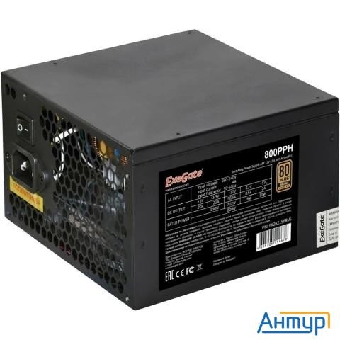 Exegate Ex282156rus-s Блок питания 800w Exegate 80 Plus® Bronze 800pph (atx, Apfc, Sc, КПД 89% (80 P