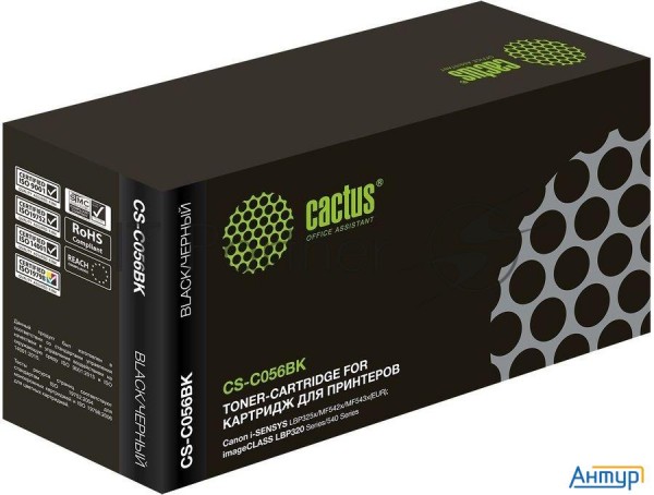 Картридж лазерный Cactus Cs-c056bk черный (5100стр.) для Canon I-sensys Lbp325x/mf542x/mf543x