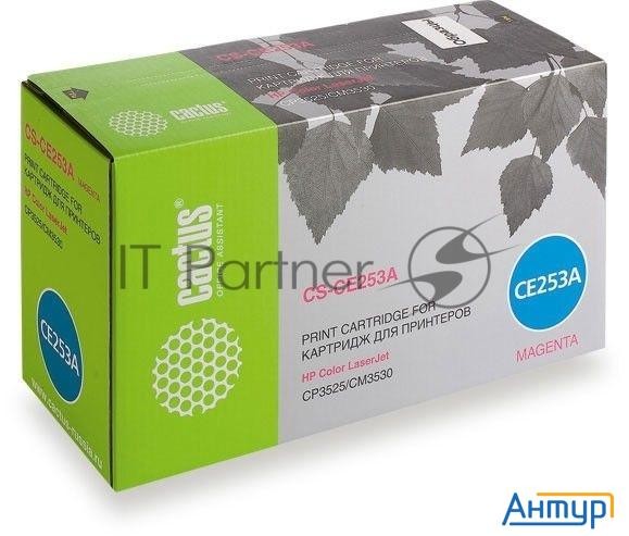 Тонер-картридж Cactus Cs-ce253a пурпурный (7000 стр.) для Hp Сolor Laserjet Cp3525/ Cm3530