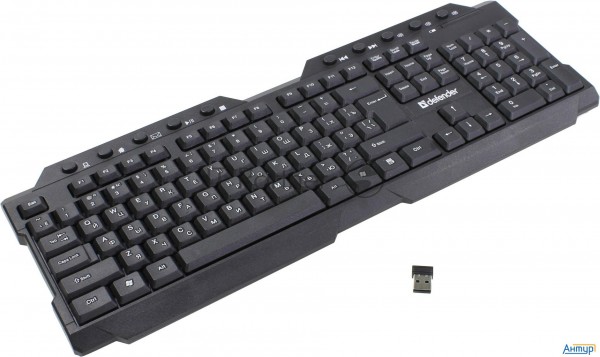 Defender Element Hb-195 Ru [45195] (Беспроводная клавиатура) черный, мультимедиа