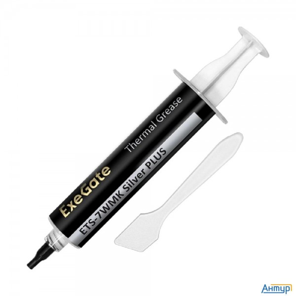 Exegate Ex296090rus Термопаста Exegate Ets-7wmk Silver Plus (7,2 Вт/(м•К), 15г, шприц с лопаткой)