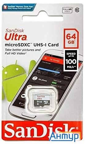 Флеш карта Microsd 64gb Sandisk Microsdxc Class 10 Ultra Uhs I 100mb/s