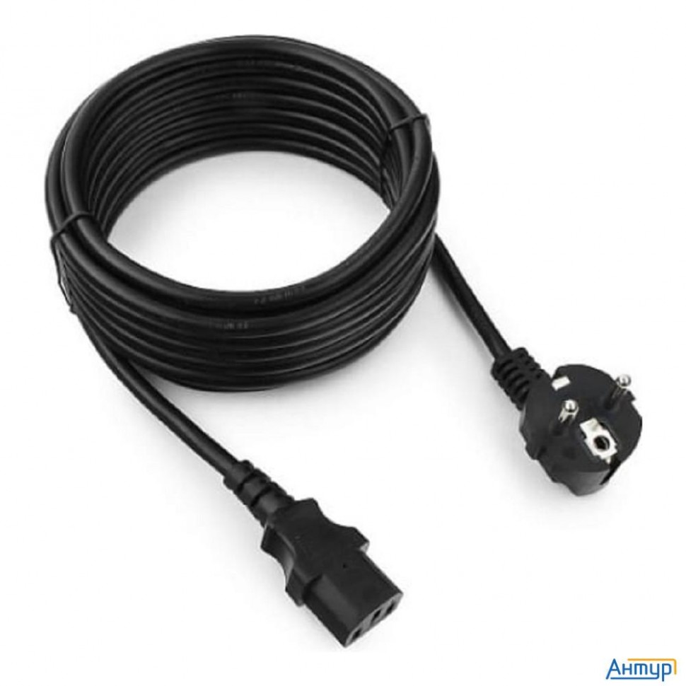 Cablexpert Кабель питания 5м, Schuko- C13, 3х1кв.мм, черный, с заземлением, пакет (pc-186-1-5m)