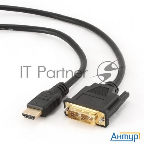 Кабель Hdmi-dvi Gembird, 10м, 19m/19m, Single Link, черный, позол.разъемы, экран Cc-hdmi-dvi-10mc