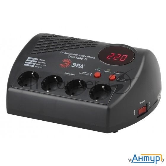 Стабилизатор напряжения ЭРА СНК-1000-Ц,  черный [б0031072]