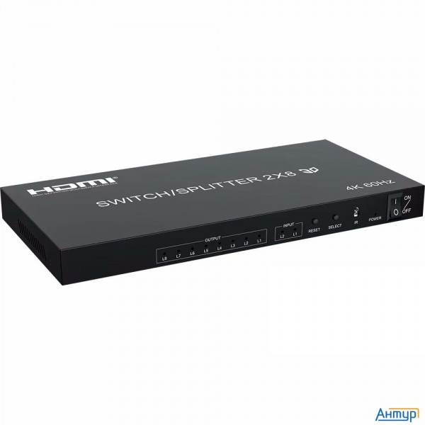 Orient Hsp0208h-2.0, Hdmi переключатель/разветвитель 2->8, Uhd 4k/60Гц (3840x2160), Hdr, Hdmi 2.0, H