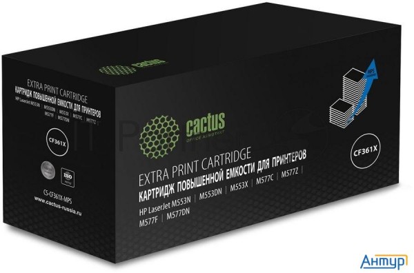 Картридж лазерный Cactus Cs-cf361x-mps голубой (18000стр.) для Hp Clj M552dn/m553dn/m553n/m553x