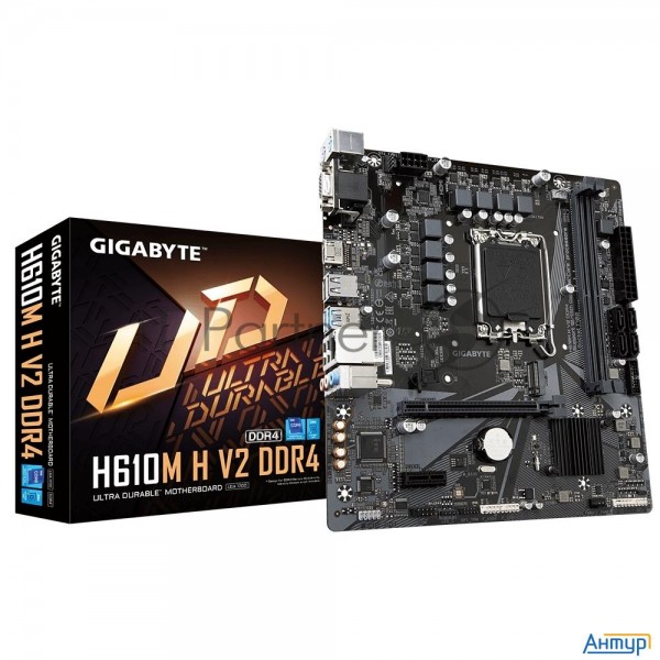 Материнская плата Gigabyte H610m H V2, Lga1700, H610, 2*ddr5, 4*sata, 1*m.2, 2*usb 3.2, 4*usb 2.0, 1