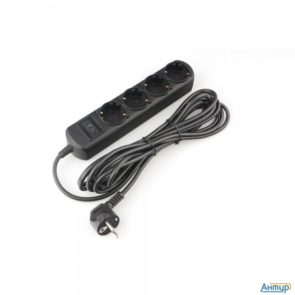 Powercube Удлинитель (pc-2b-5m) 5.0м, 4 розетки, 16А, без выключателя, черный графит