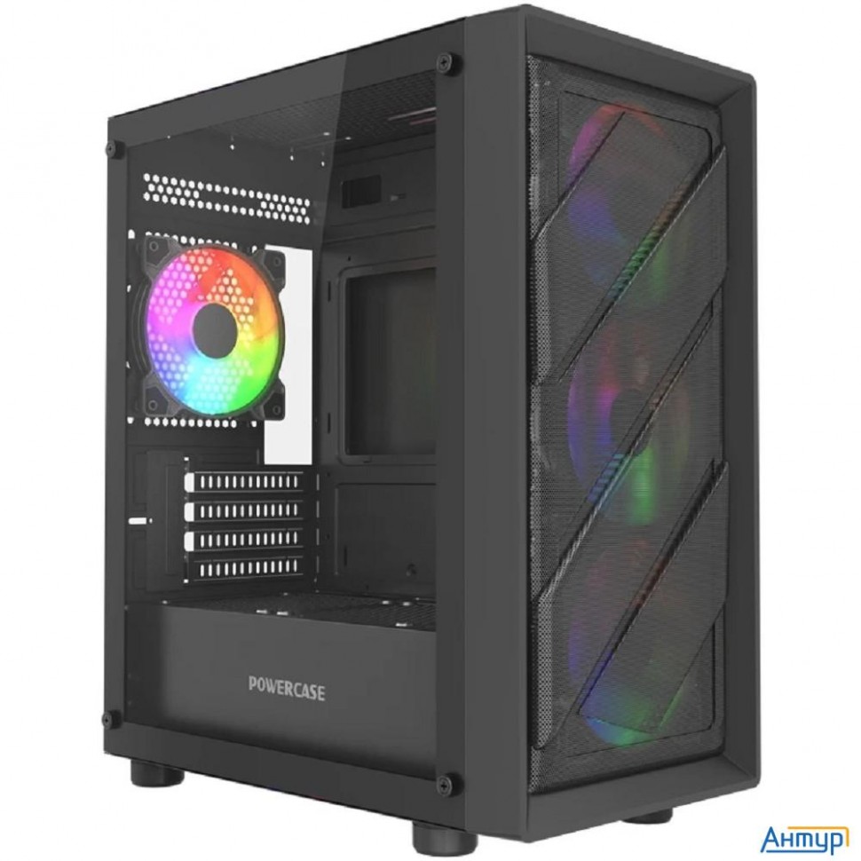 Powercase Mistral Micro Em21, Tempered Glass, 4x120mm Frgb Fan, чёрный, Matx  (cmmem21b-l4)