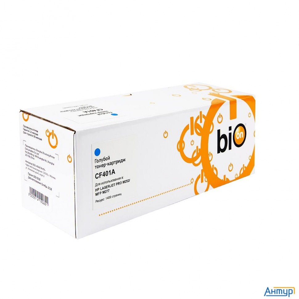 Cf401a Bion Картридж  для Hp Laser Jet Pro M252, Mfp M277 Cf401a Cyan  1400 страниц