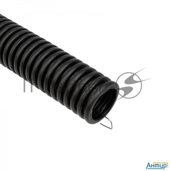 Труба гофрированная из ПНД, с зондом, черная, O16 мм, бухта 100 м/уп. Rexant