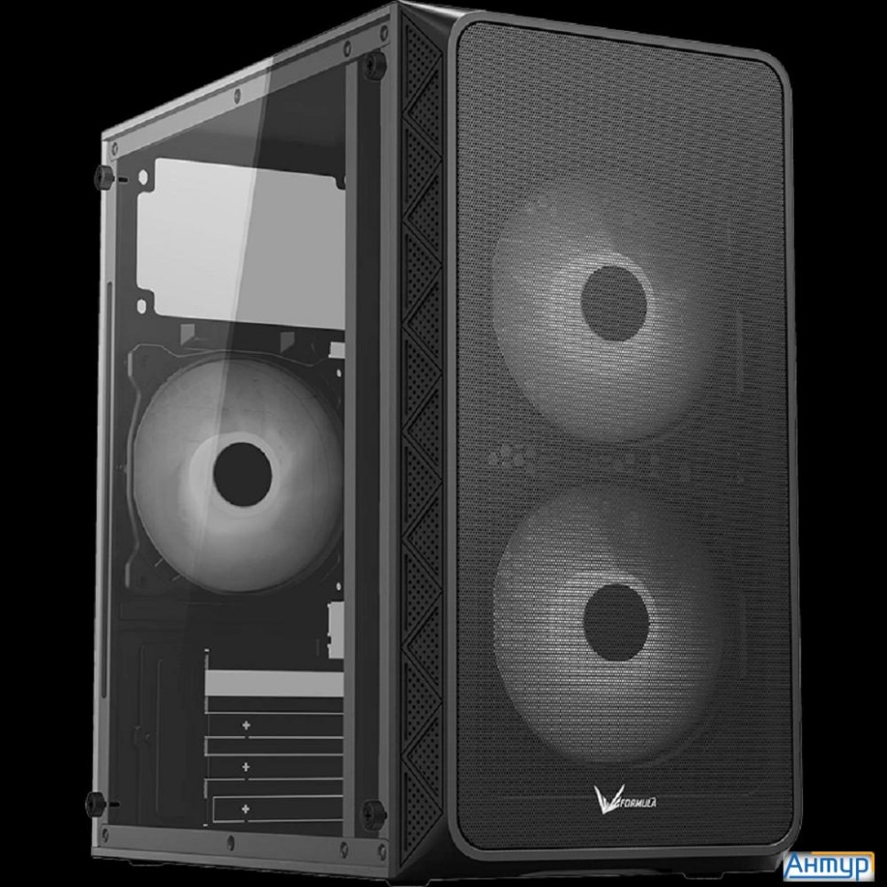 Formula Air Mesh G4 Black (matx, Acryl, 2xusb, 1x12cm Fan. 1x3.5" Hdd, 2x2.5" Ssd)