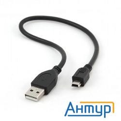 Gembird Ccp-usb2-am5p-1 Usb 2.0 кабель Pro для соед. 0,3м Am/minibm  позол.конт., черный