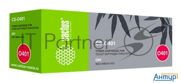Тонер-картридж Cactus Cs-o401 44992403 черный (1500 стр.) для Oki B401/mb441/451